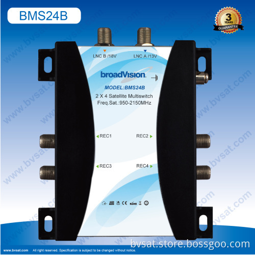 Compact 2in 4out Stand-alone Multiswitch For 2 Satellite Tv With 4 Users